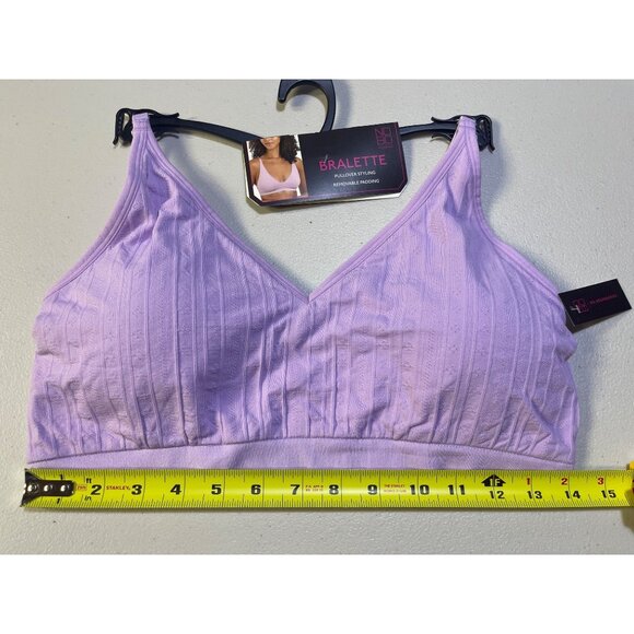 No Boundaries XXXL Seamless Plunge Bralette Lavender Touch Removable Padding - Picture 3 of 9